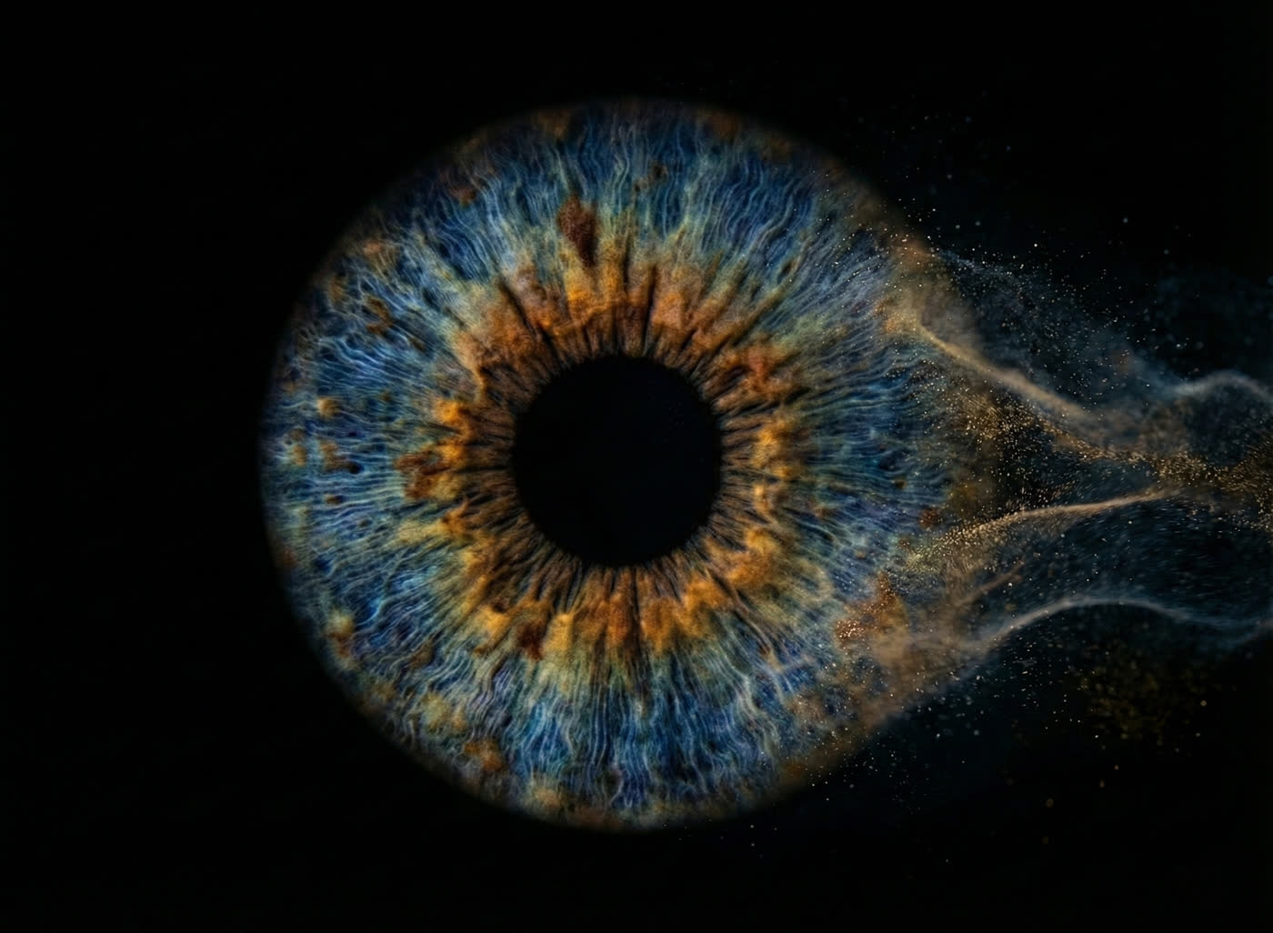 Irisaufnahme mit intensiven Farben